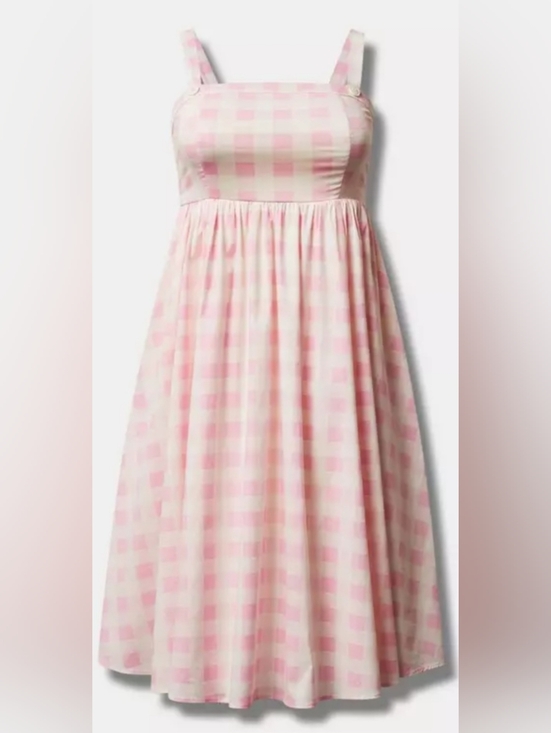 Retro Chic Dresses & Skirts - Retro Chic By Torrid Pink Gingham Plaid Dress w/Pockets
